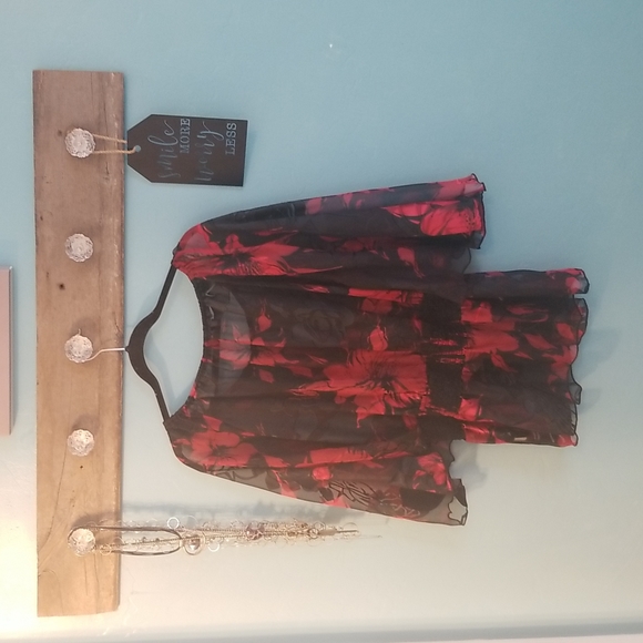 NWOT Helene Blake Floral blouse SZ XL - Picture 6 of 8